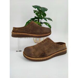 Born Women's Seana Brown Leather Slip On Clogs Size 11M US